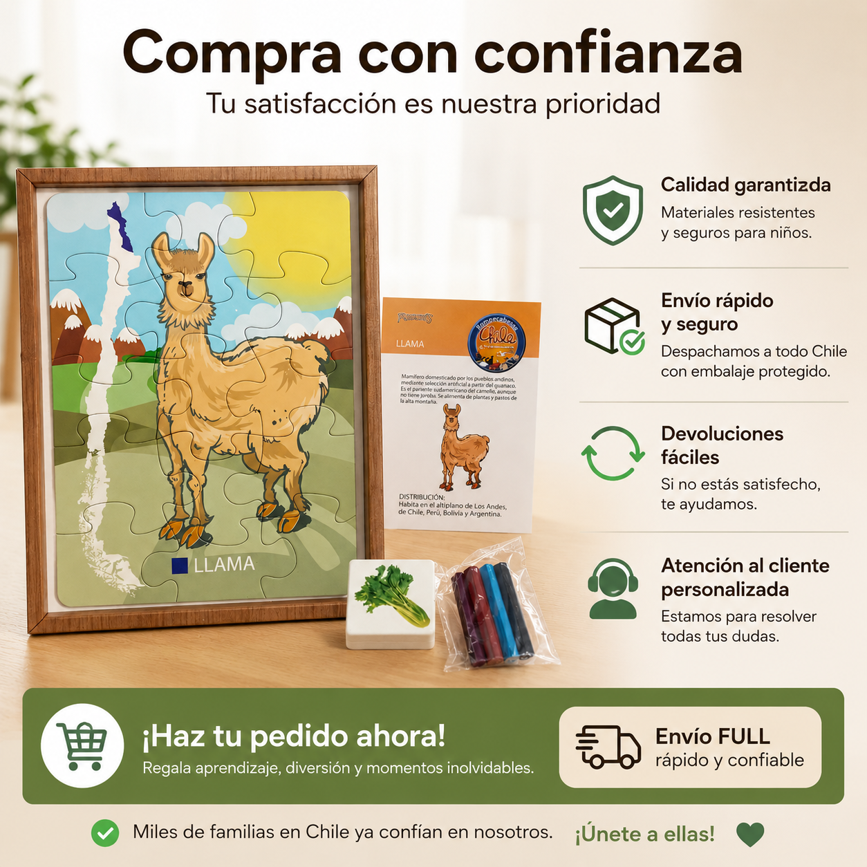Puzle Rompecabeza Animales de chile Llama