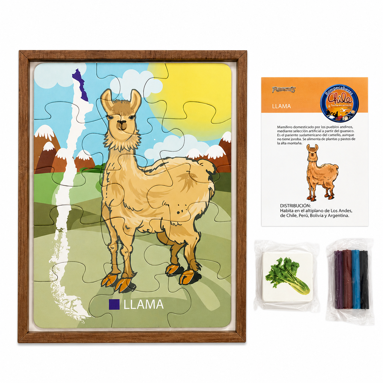 Puzle Rompecabeza Animales de chile Llama