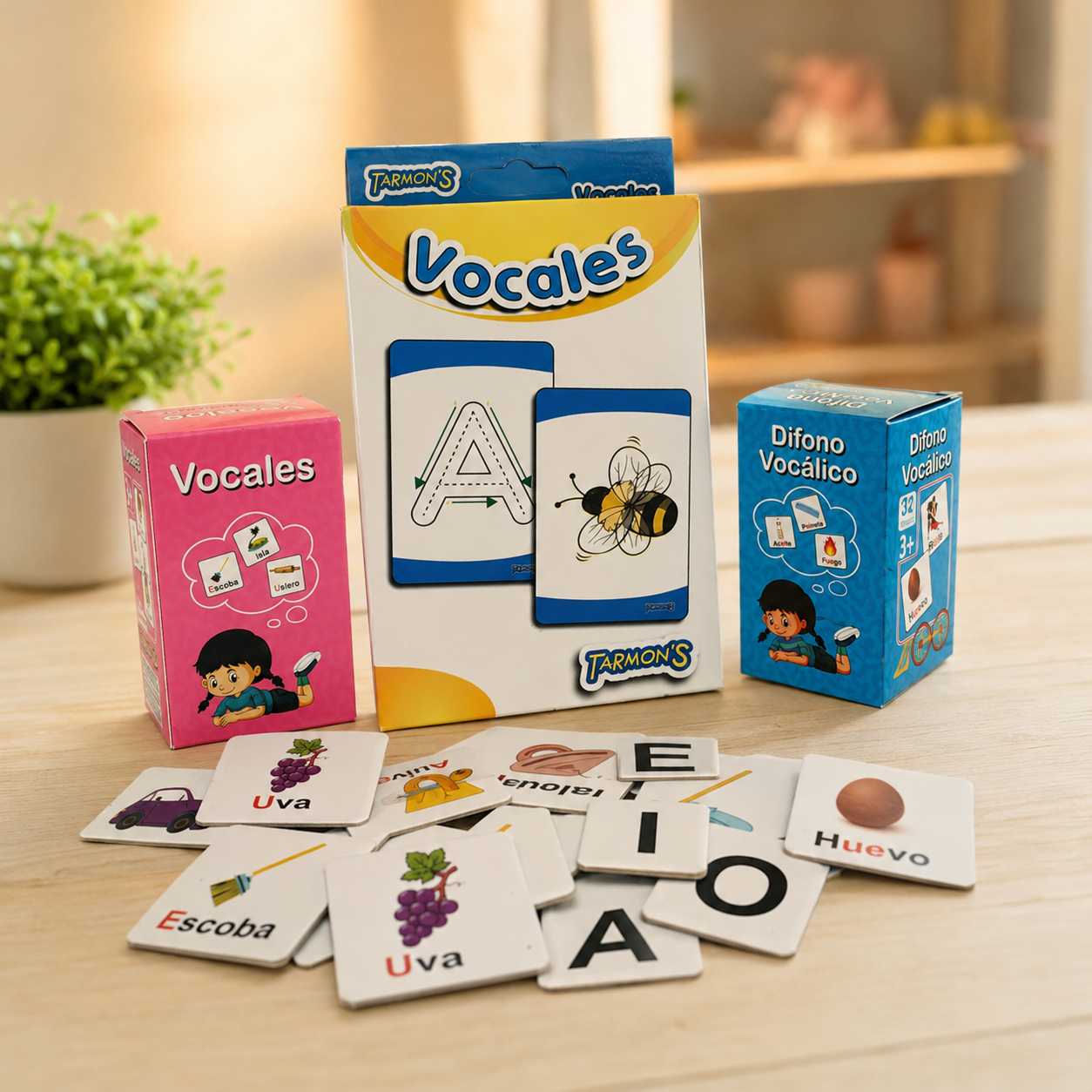 Pack Memorice Vocales, Memorice Difono y Tarjeta Vocales