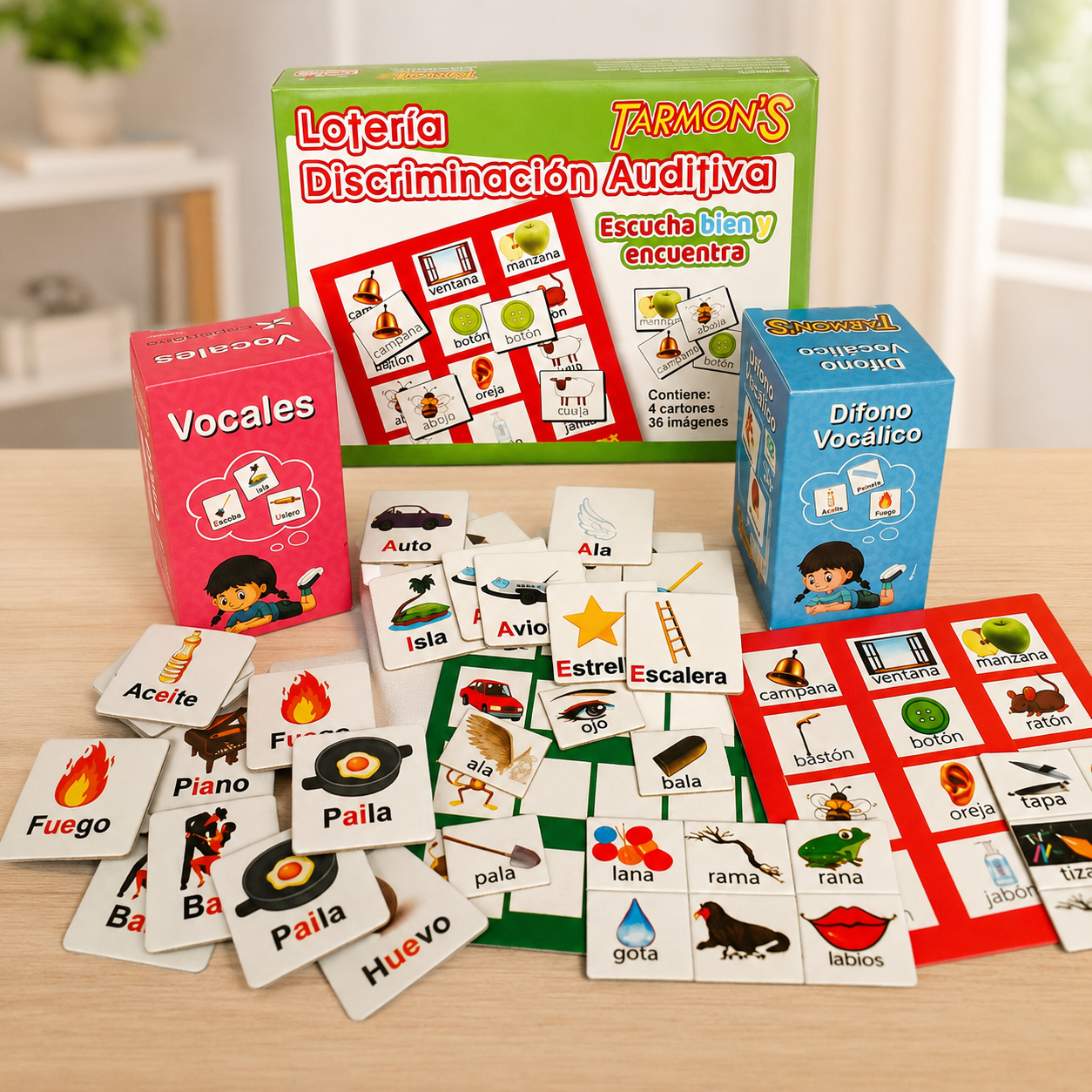 Lotería Discriminación, Memorice Vocales Y Difono Vocálico