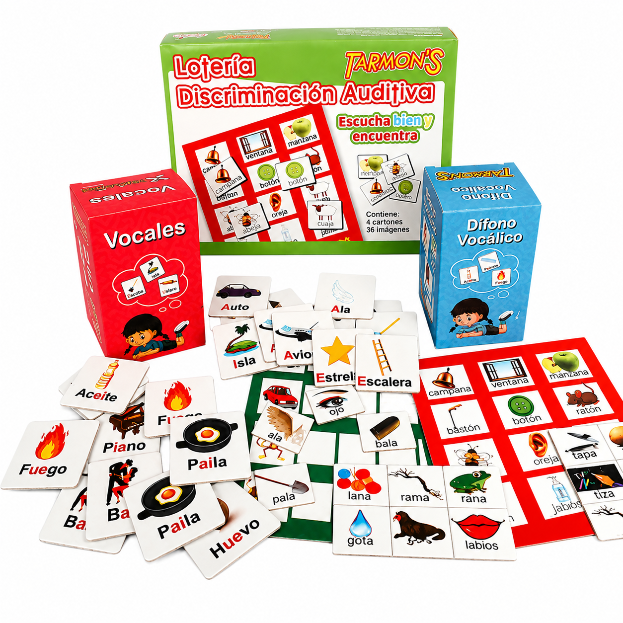 Lotería Discriminación, Memorice Vocales Y Difono Vocálico
