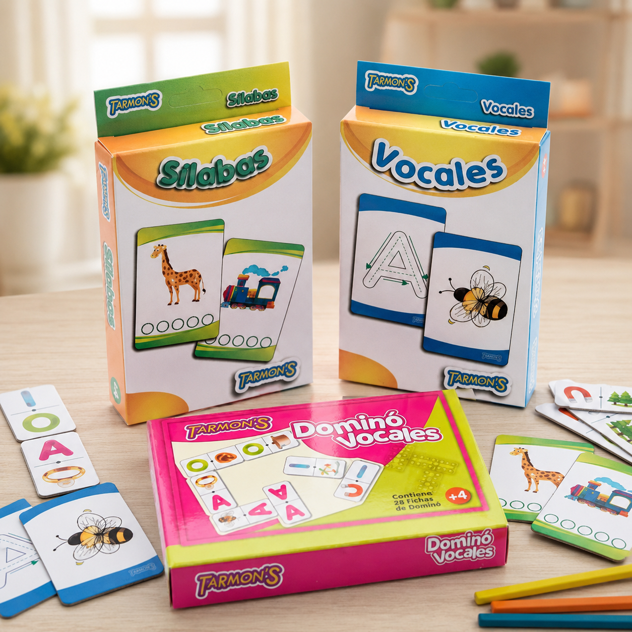 Pack Domino Vocal, Tarjetas Silabas Y  Memorice Vocal  Aprendizaje Educativo