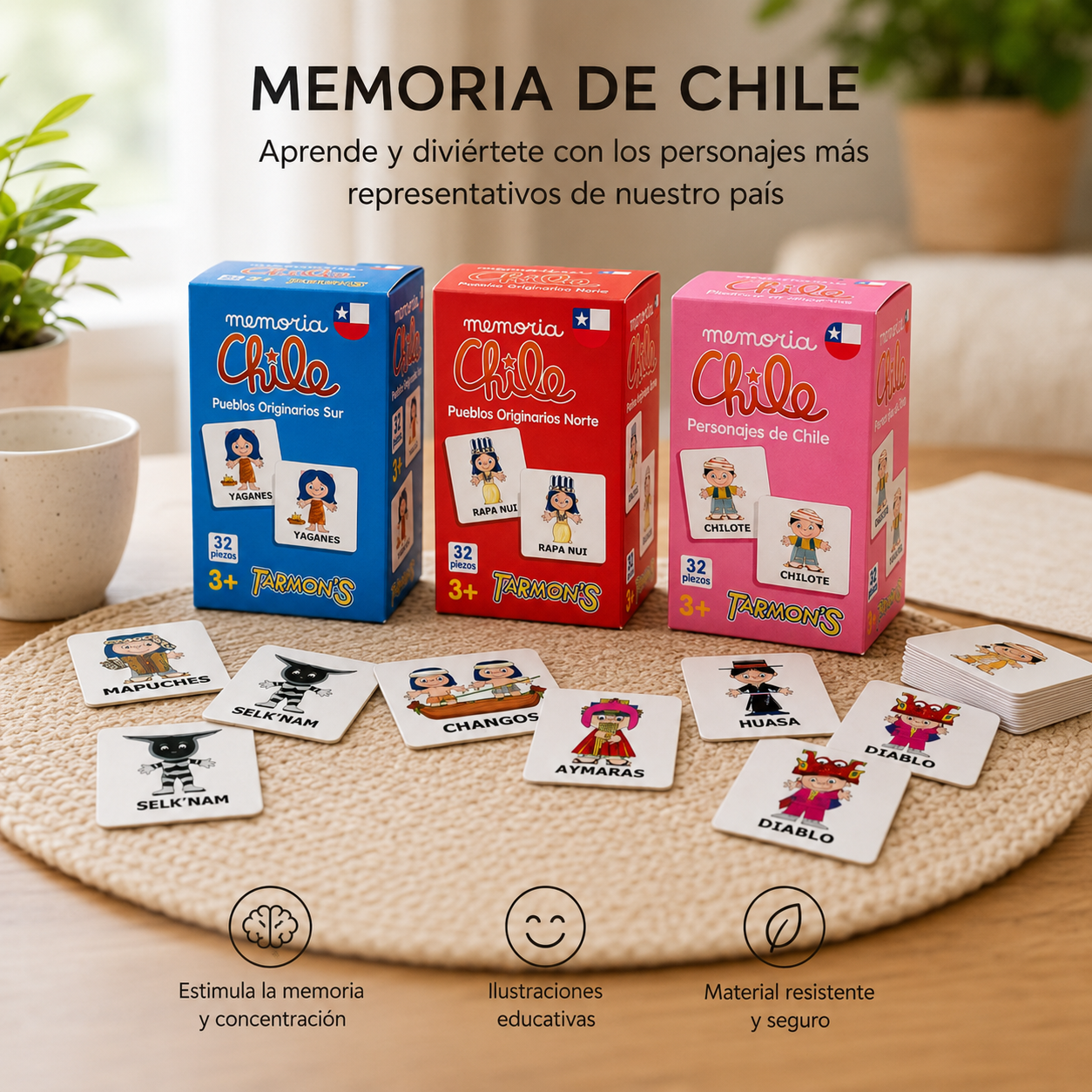 Pack Pueblos originarios Norte, Sur y Personajes Memorices