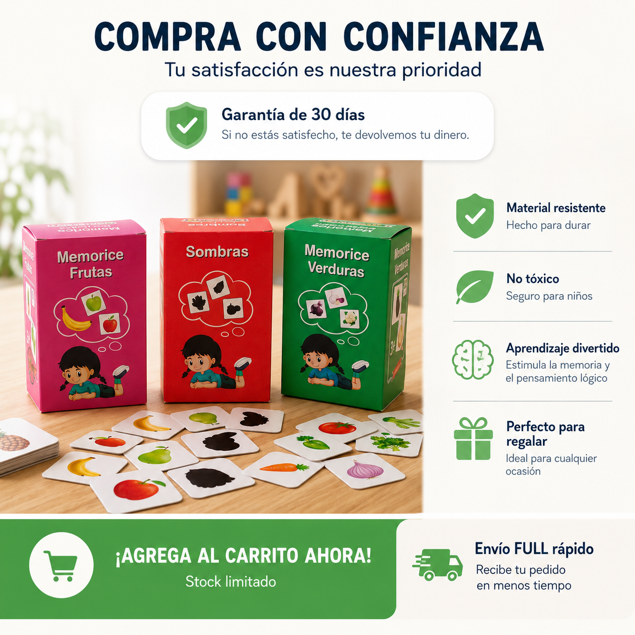 Pack Frutas, Verduras y Vocales Memorices