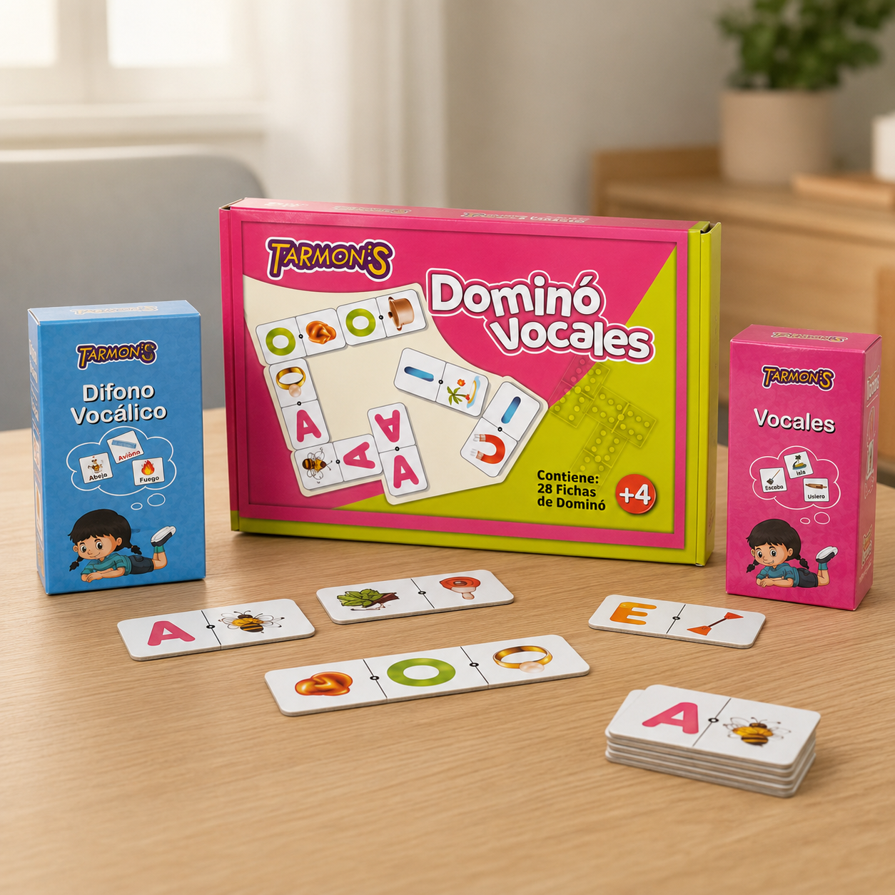 Pack Domino Vocales, Memorice Difono vocálico y Vocales