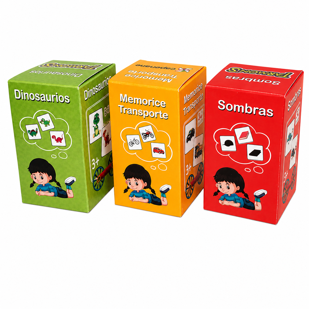 Pack Memorice Dinosaurio, Transporte Y Sombra