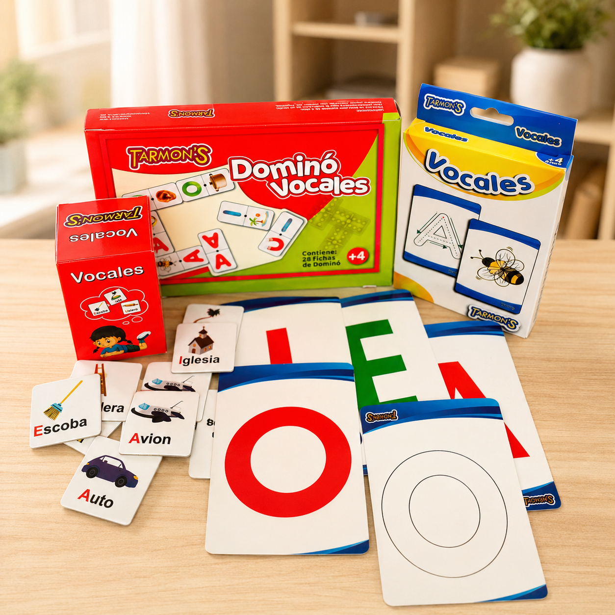 Pack Domino, Memorice Vocales y Tarjetas Vocales