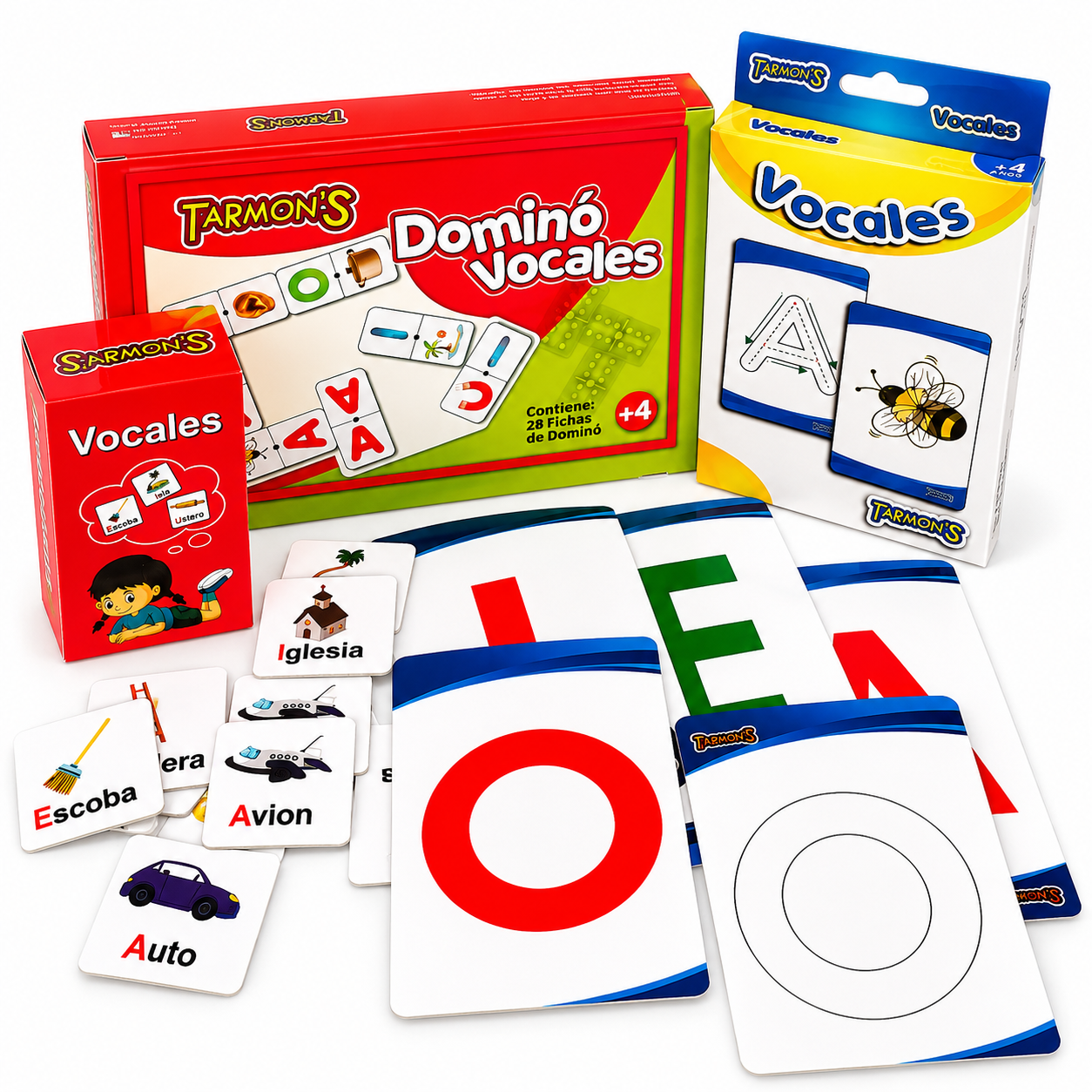 Pack Domino, Memorice Vocales y Tarjetas Vocales