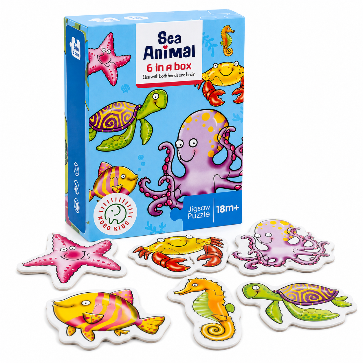 Puzzle 6 en 1 Animal del mar Rompecabeza