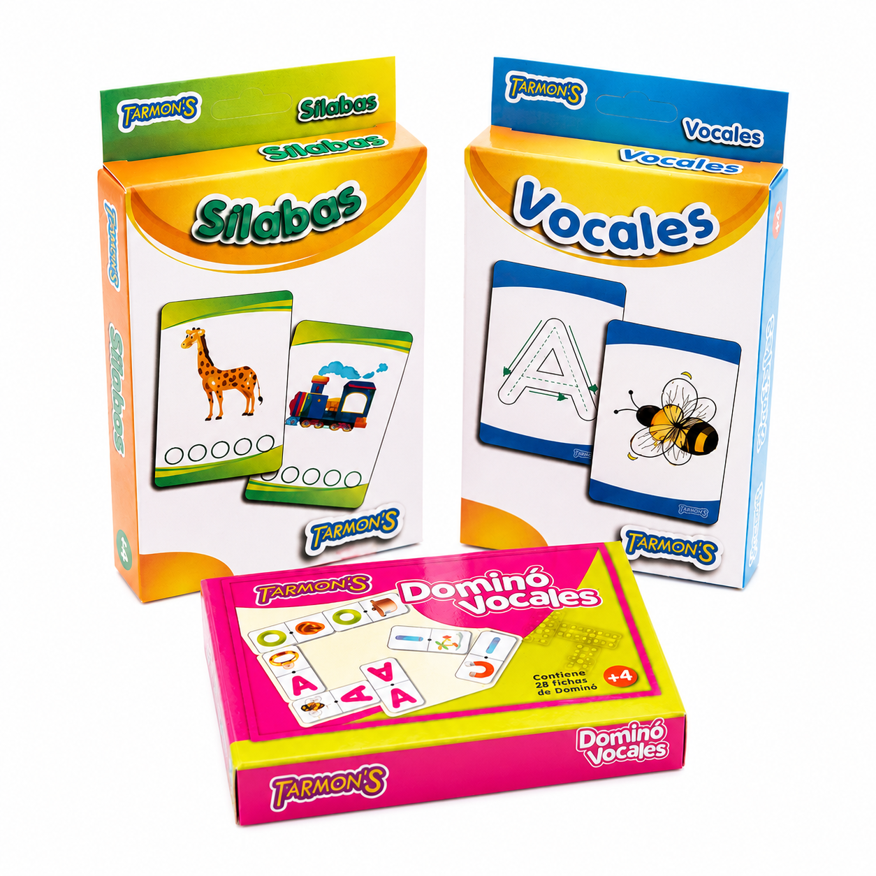 Pack Domino Vocal, Tarjetas Silabas Y  Memorice Vocal  Aprendizaje Educativo