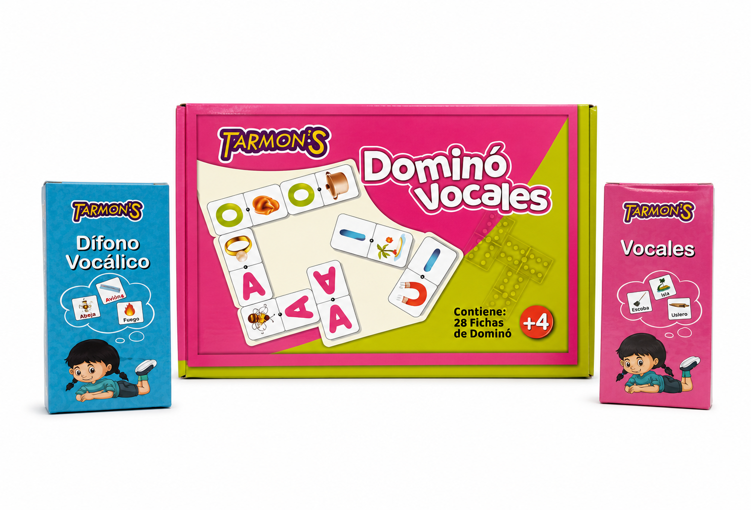 Pack Domino Vocales, Memorice Difono vocálico y Vocales