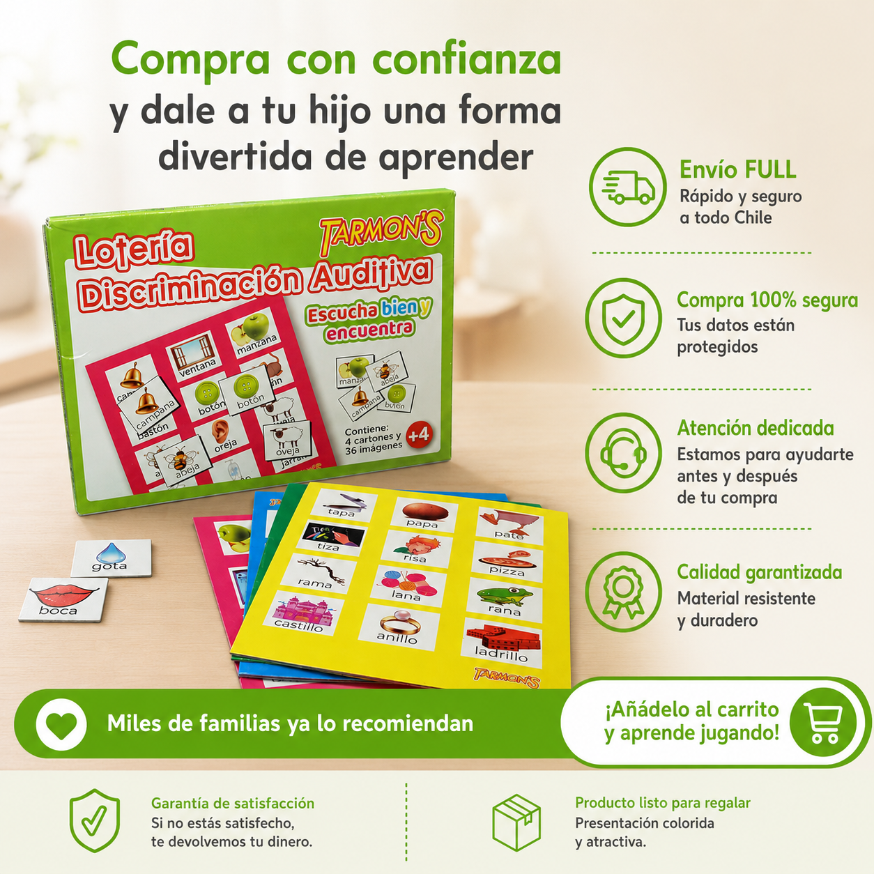 Lotería discriminación auditiva de Tarmons