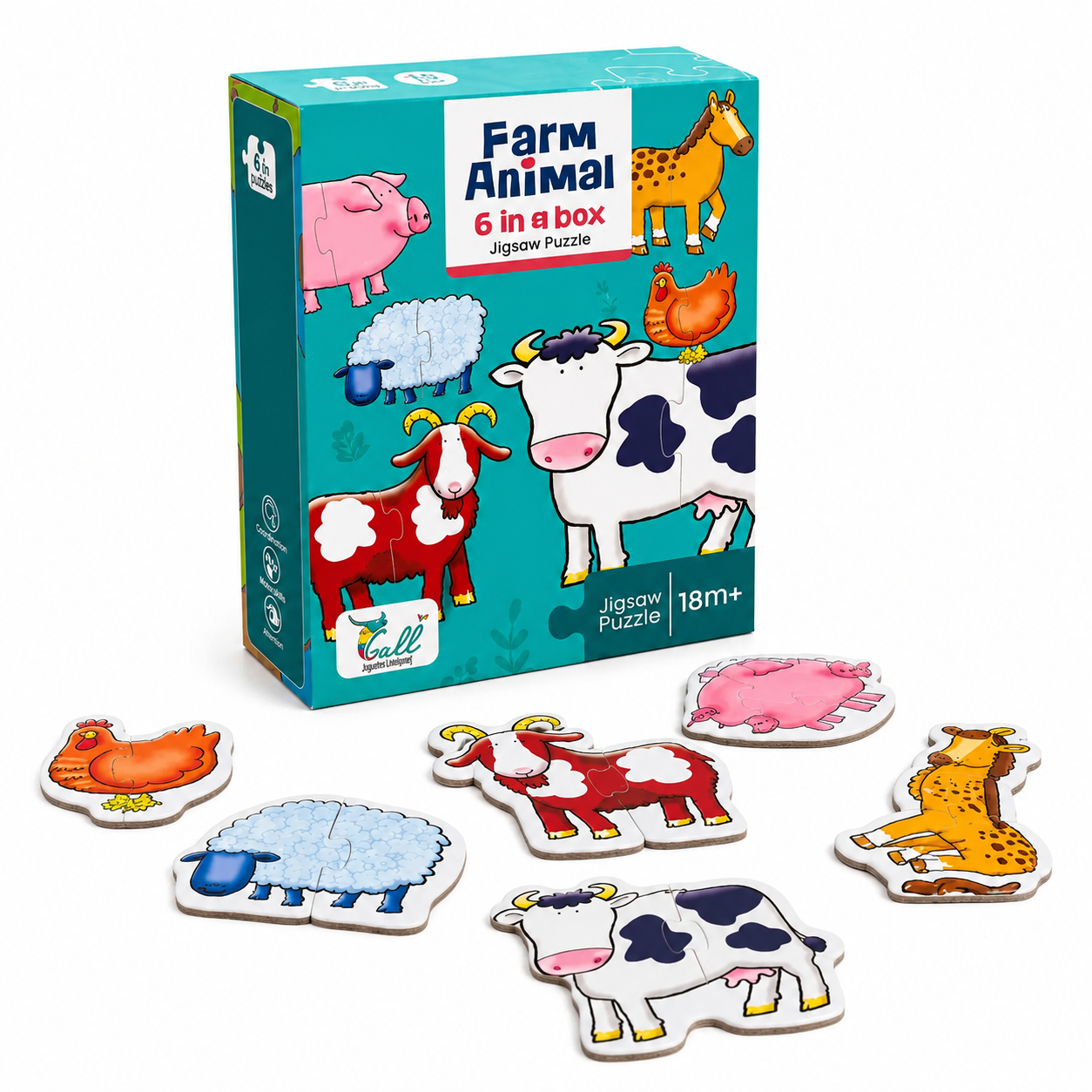Puzzle Rompecabezas de la Granja de la Selva 6 en 1