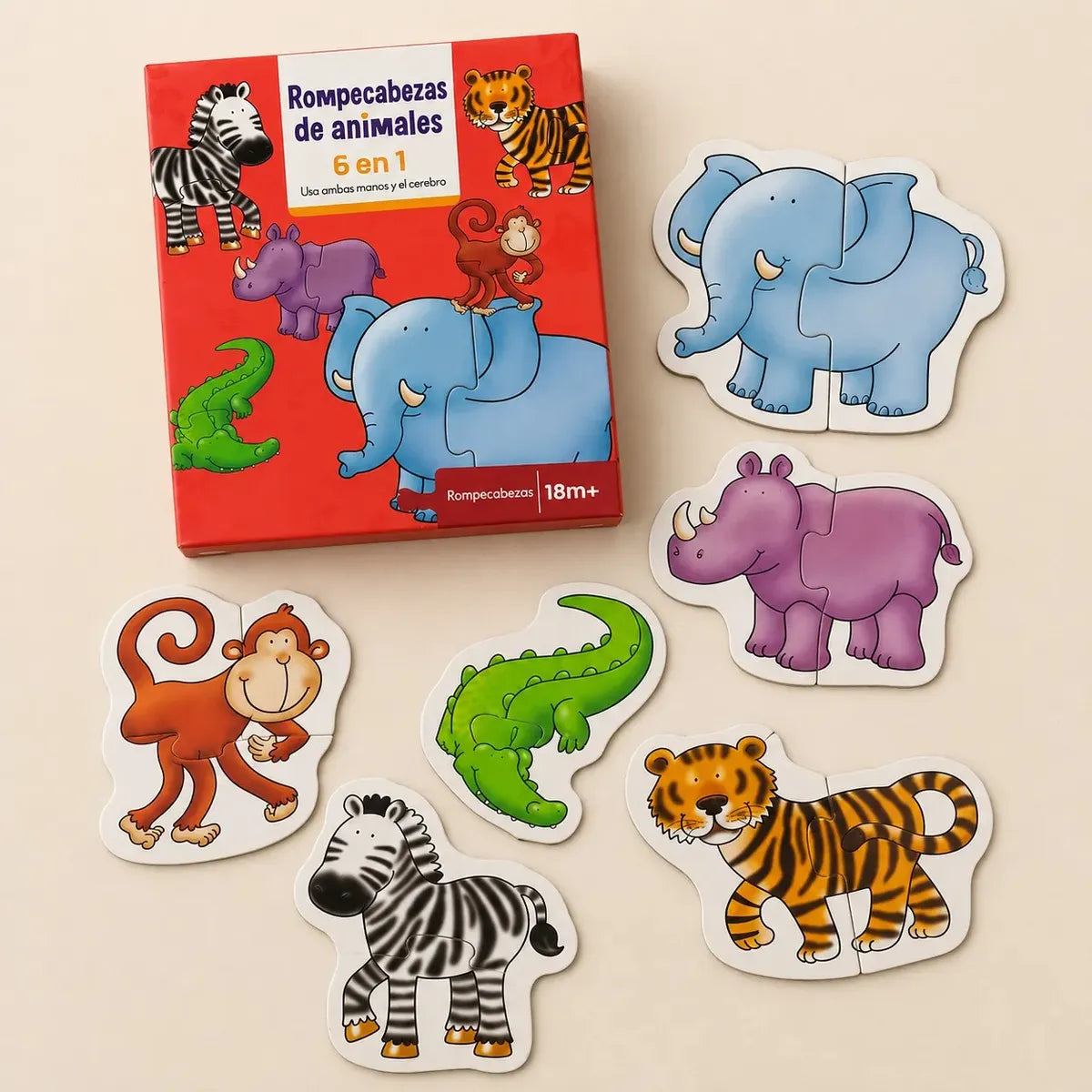 Puzzle Animales de la Selva 6 en 1