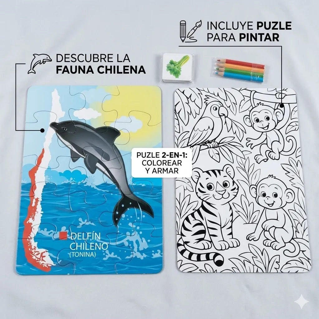 Puzle Rompecabeza Animales de chile (Tonina) Delfín