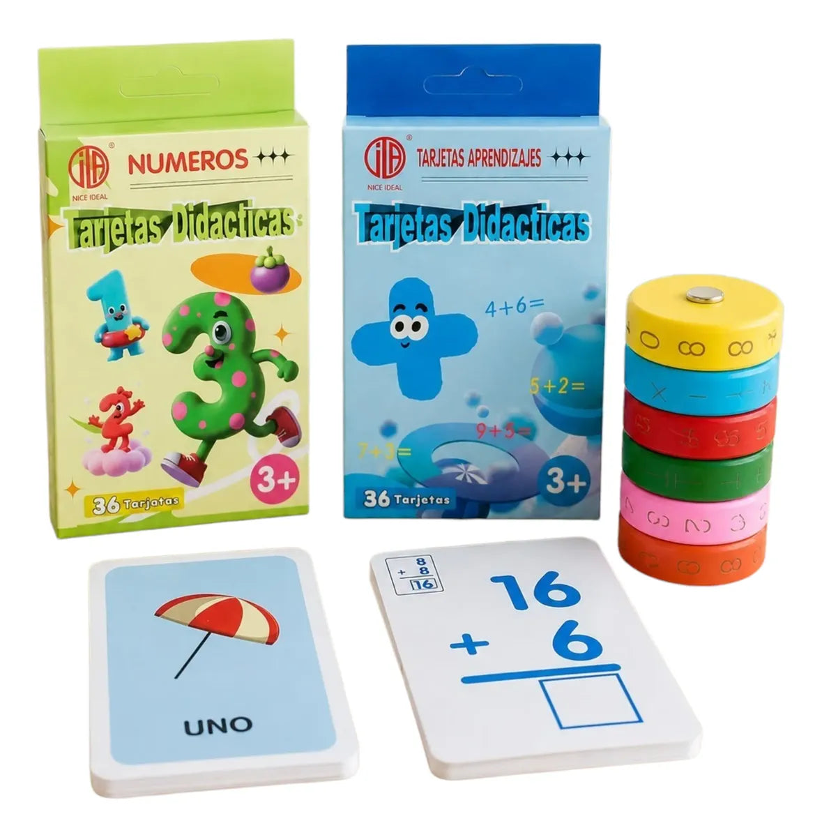 Pack 3 Juego De Madera, Aprendizaje Sumas Y Números