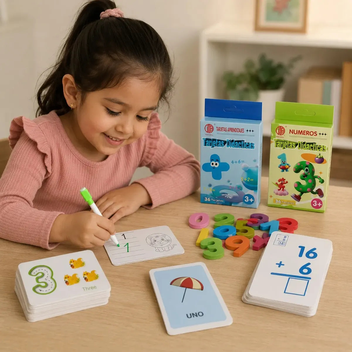 Pack Tarjetas y Pizarra con Números De Matemática Educativas