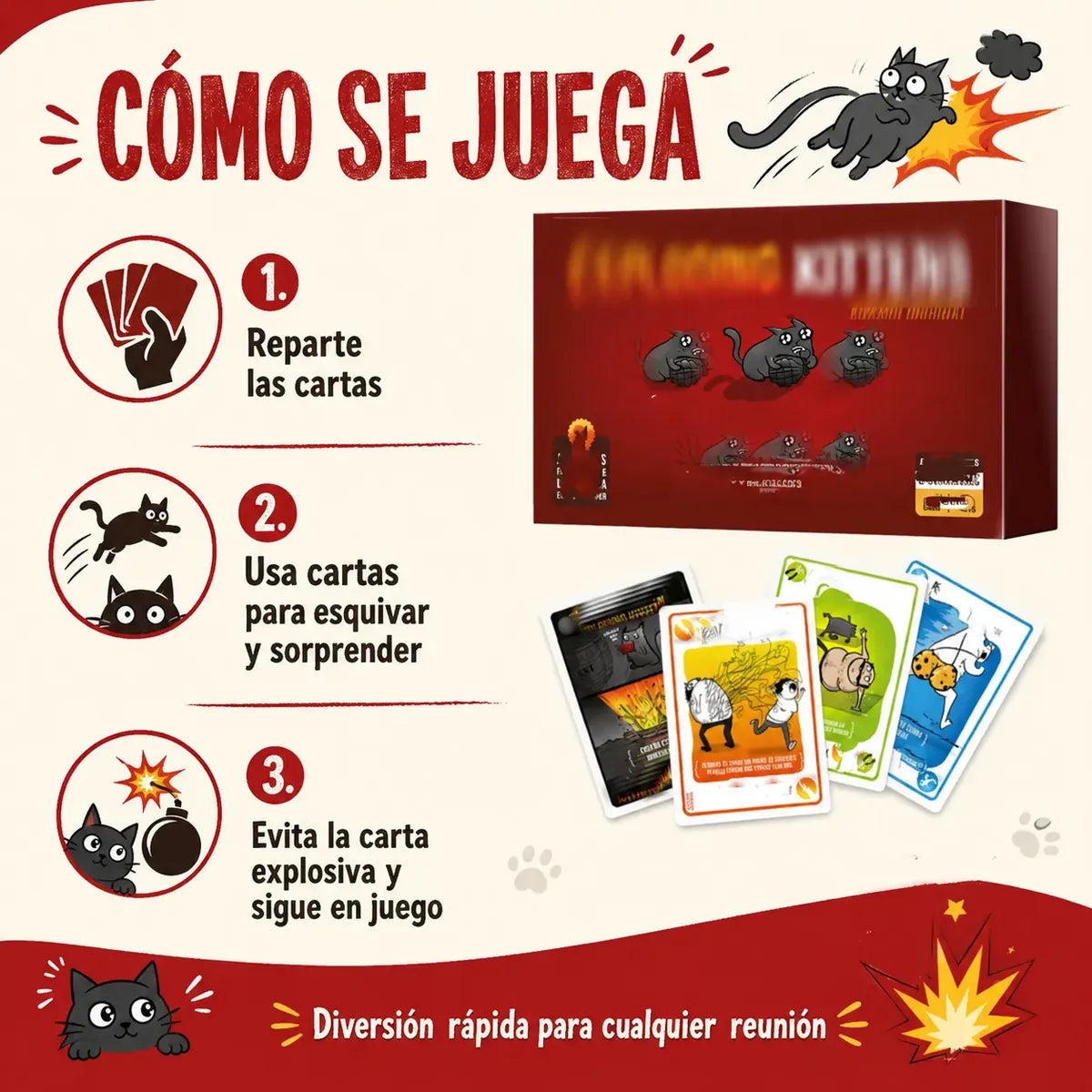 Juego Cartas Gatos Explosivos
