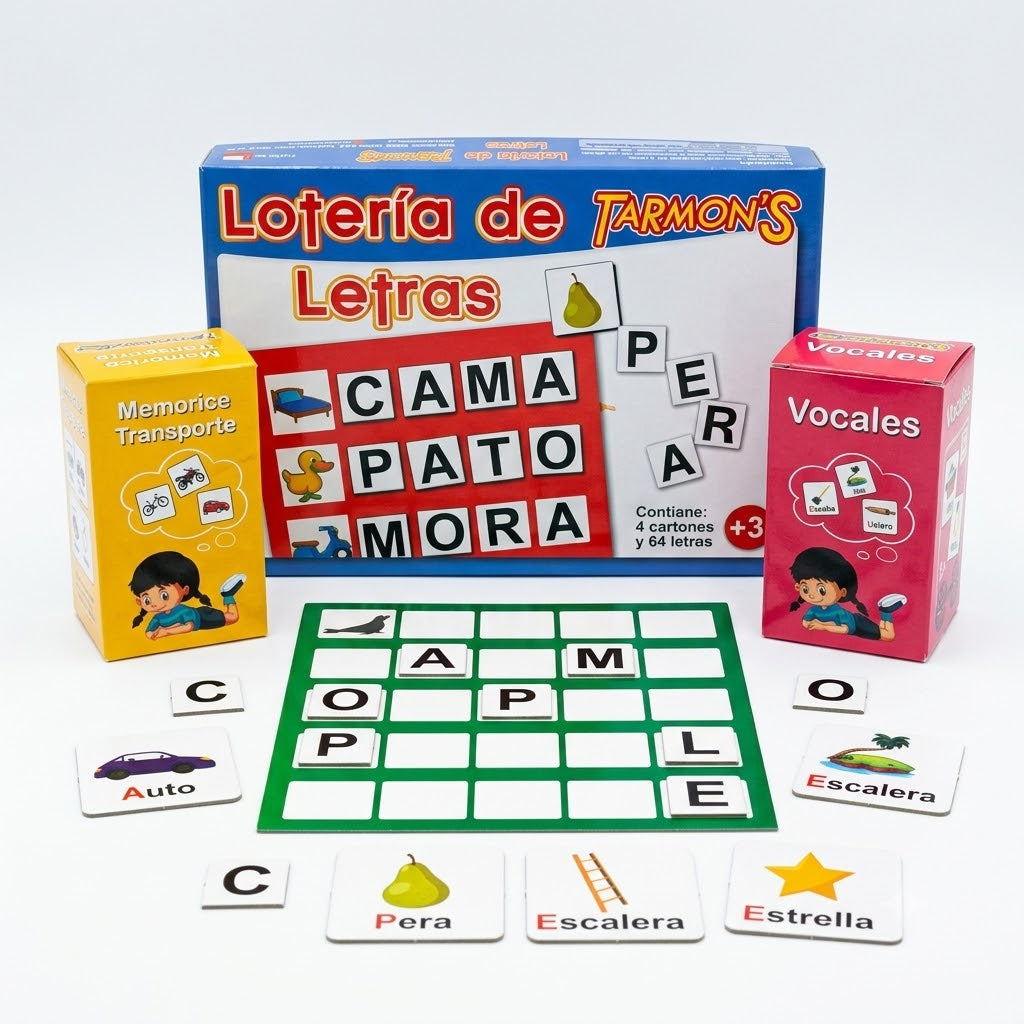 Lotería De Letras, Memorices transporte y Memorice vocales